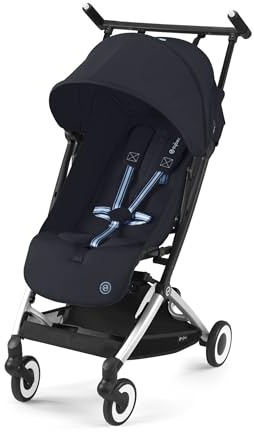 CYBEX Gold Passeggino Libelle con Cintura One-Pull, Per Bambini da 6 Mesi a 4 Anni Circa (Max. 22 kg), Ultraleggero (Solo 6 kg), Dark Blue (Blu con Telaio Argento)