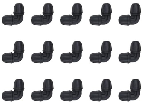 iBamso 15pcs Connettore a barra per gocciolamento, connettore a 90° per irrigazione a goccia con chiusura per tubo flessibile da 1/4 (4/7 mm), raccordo a prova di gocciolamento per irrigazione