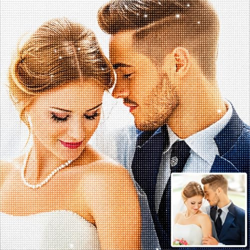 Bemaystar Personalised Diamond Art - Custom Diamond Painting Kits, Create Your Own 5D Diamond Painting for Adults, DIY Full Drill Embroidery Gifts for Home Decor 11.8x11.8inch-30x30cm