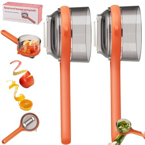 EHOTER Kartoffelschäler Sparschäler mit Auffangbehälter Multifunktion Peeler Edelstahlklinge Gemüseschäler Obstschäler für Kartoffel Möhren Karotten Gurken Spargel Apfel Obst (A*2)