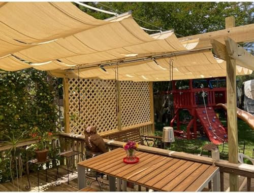 Kanduo Versenkbare Pergola-Abdeckung Einziehbarer Sonnenschutz for die Außenterrasse, Balkon-Carport-Markise, kann individuell angepasst Werden, der Oben genannte Preis Gilt for 1 Quadratmeter Einzie