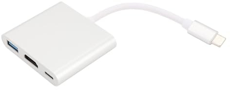 Adaptador Multipuerto USB C a HDMI, Concentrador USB C 3 en 1 con Puerto de Datos USB 3,0, Puerto HDMI 4K y Carga Rápida PD para Tableta de Teléfono Portátil
