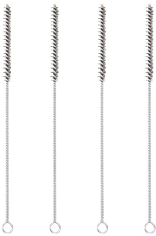 PATIKIL 12 Wire Tube Cleaner, 4Pcs 0.3 Diameter Stainless Steel Wire Tube Cleaner Pipe Cleaning Supplies for Auto Parts, Bottles, Tubes, Silver Tone