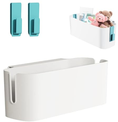 Bett Organizer zum Einhängen, Hängekörbe mit 2 Abnehmbarer Haken, Grün Hängebett Organizer Aufbewahrungskorb, Kunststoff Einhängen Bettorganizer, für Büro, Schule, Zuhause, Wohnheim, Etagenbett