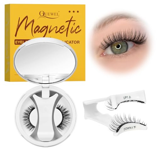 Pestañas postizas magnéticas reutilizables con aplicador, suaves y cómodas, fáciles de usar, se adaptan mejor a la forma del ojo (NZ-F)