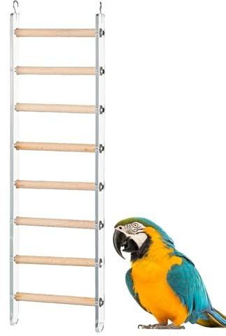 Fågelstege för bur, fågelbur, stege, klätterpinnar, leksaksbur, finches toys, med 360° roterande för Conure Conure-kaminpåsar