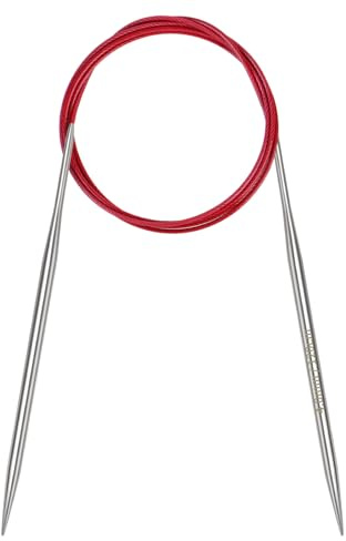Coopay 4 mm cirkulära sticknålar 120 cm långa, runda nålar i metall | Cirkulär nål i rostfritt stål med fast kabel, cirkelstickstift, långa runda sticknålar för filt stort projekt