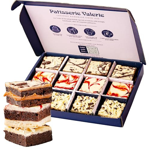 Patisserie Valerie Luxury Brownie Selection Box, 12 Brownies, Six Flavours | Rich Fudgy Centres, Handmade Since 1926 | Letterbox Brownies by Post, Birthday & Thank You Chocolate Gift