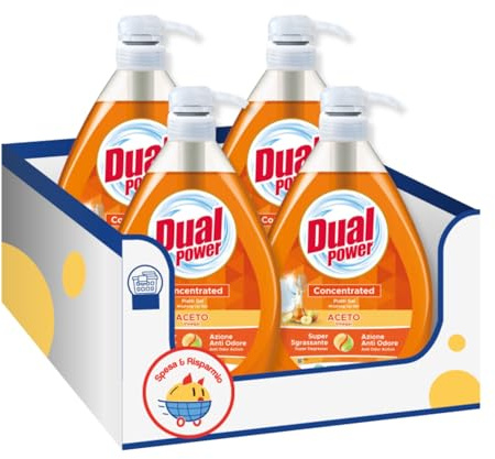 Detergente Piatti Gel Concentrato all’Aceto 1L– Variazioni 4/8/12 Pezzi (4)