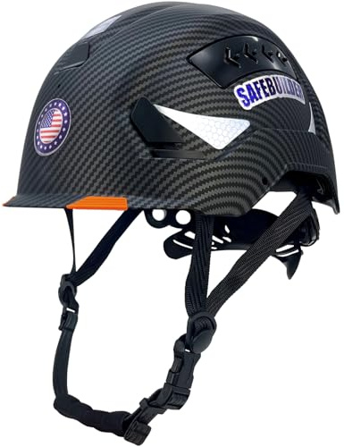 SAFEBUILDER Safety Hard Hats with Visor Industrial Work Hard Hats Adjustable Vents Head Protection Construction Hardhats ANSI Approved (Matte Black Hard Hats Only)