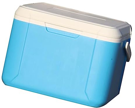 Generic Portable Cooler Box, Safe Storage Car Water Heater, Good Insulation, No Barbecue Electricity (Blue and White)