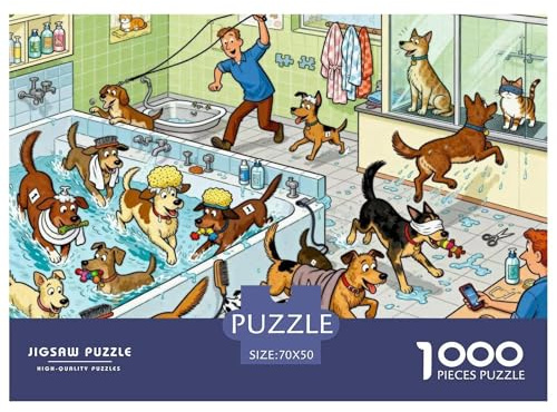 Pet Shop Area lavaggio cani Puzzle in Legno Impermeabile DIY Puzzles Da 1000 Pezzi Per Adulti Impossibili Giochi Educativi