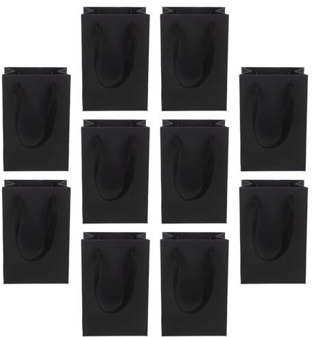 DIYEAH Geschenktüten mit Einfachem Design 10 aus Papier Schwarze Praktische Verpackungsbeutel für Geschenke und Vielseitige Verwendung