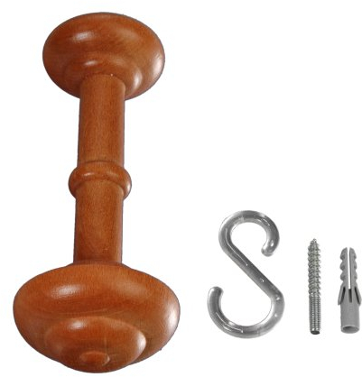Liedeco Schalhalter, Raffhalter für Gardinenstangen ø 28 mm | 1 Stück | kirschbaum