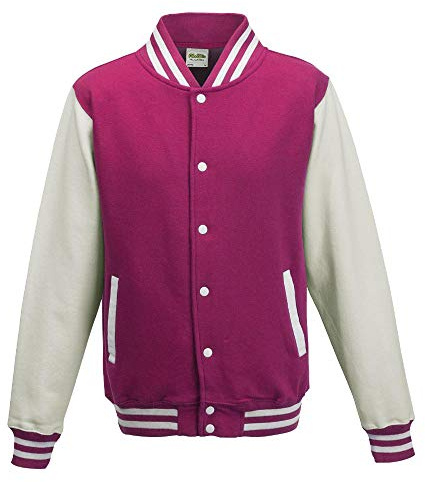 Just Hoods Unisex College Varsity Jacket' Jacke, blickdicht, Rose VIF/Blanc, XS