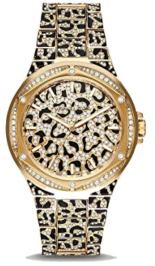 Michael Kors Lennox Damklocka, guldfärgat kvartsurverk med tre visare och armband i rostfritt stål