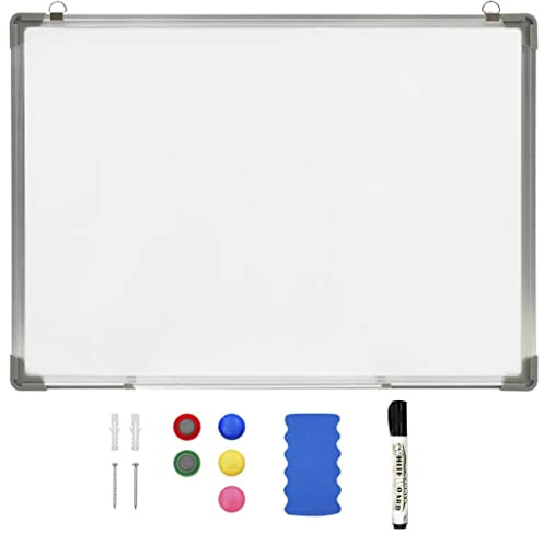 vidaXL Whiteboard Magnetisch Magnettafel Magnetwand Wandtafel Pinnwand Memoboard Präsentationstafel Schreibtafel Weiß 70x50cm Stahl
