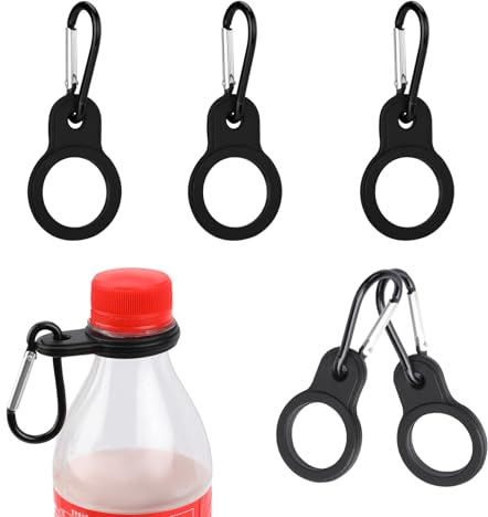 6 Stück Karabiner Flaschenhalter Gürtel Schwarze Wasserflaschen Clip Wasserflaschenhalter Schnalle Tragbarer Wasserflaschen Ringhalter mit Karabiner Geeignet für Reisen Camping Wandern Outdoor