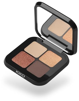 KIKO Milano Bright Quartet Eyeshadow Palette 03 | Palette Avec 4 Ombres À Paupières Cuites Pour Utilisation Sèche Et Humide