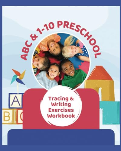 ABC & 1-10 Libro de ejercicios de escritura y trazado preescolar: 190 páginas; hojas divertidas de temporada incluidas. Libro de trabajo de práctica de escritura a mano del alfabeto para ... y niños