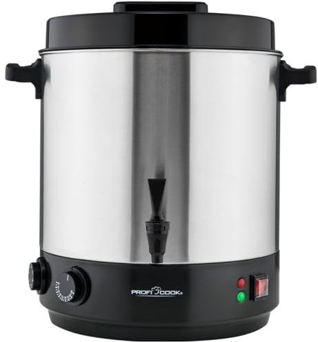 ProfiCook® 2in1 Heißgetränke- & Einkochautomat | 32L Tank | Warmhaltefunktion | Timer | 2100W | 30°C - 100°C | Einkochtopf Edelstahl | Heiß-Getränkespender mit Ablaufhahn | PC EKA 1283