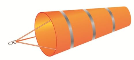 MeevrgR for Orange Reflective Rip-Stop Oxford Cloth Windsack for Airport and Outdoor Wind Measurement, 60cm
