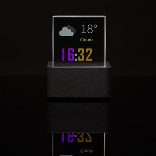 Gettimore Orologio meteo olografico 3D con display fotografico personalizzato e desktop WiFi