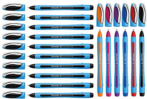 Schneider Slider Memo XB Kugelschreiber 10er Packung (10 + 6er (schwarz + Sortiert))