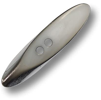 4er Set flache Knebelknöpfe aus Kunststoff in glänzend silber und naturweiß - günstigere B-WARE! Ø: ca. 18x75mm!