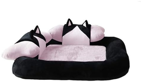 Kattbädd Hundsäng Hundbädd Petsäng Ortopedisk Memory Foam Hundsäng Medium Pet Nest Hundsoffa Med Avtagbart Tvättbart Överdrag Vattentätt Foder Kattsäng Husdjurssäng (Color : Pink, Size : 65 * 65cm)