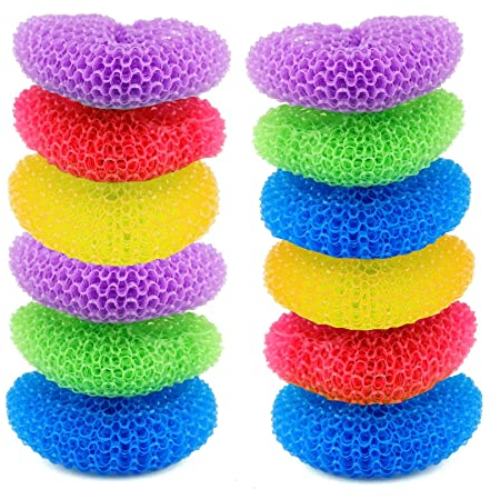D.RECT Plastic Scourer 12 Pieces - Scraper Sponge Pot Cleaner