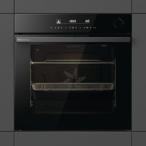 Hisense BSA66346ADBGWIFI- Horno, Even Bake 77L, Cocción Vapor, Limpieza a Vapor, Cocción Simultánea x5, Modo Air Fry, Esmalte Fácil Limpieza, Modo Grill, Eficiencia Energética A+