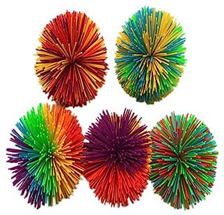 Toyvian 5pièces Balles Sensorielles Silicone Colorées Lot pour Garçon Fille Jouets Antistress Pompon Souple Et Léger Stimulant Le Toucher Et Soulagement du Stress Bureau