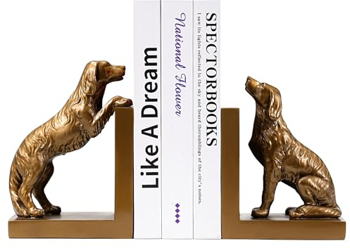 Hunde-Buchstützen, robuste Buchhalter für Regale, kreatives Harz-Design für Küche, Schreibtisch, Heimbüro