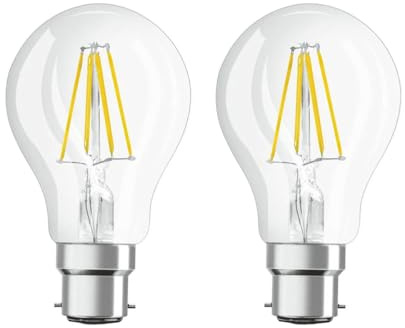 Lampwise 2X LED Filament Classic 7W = 60W BC/B22 GLS Light Bulb - Clear - Warm White 2700K - (Pack of 2)