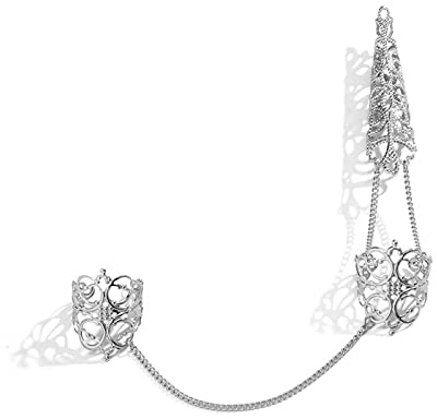 BOGEEL - Anillos de uñas con punta de dedo para mujer, apertura ajustable, accesorio para decoración de uñas, anillo de punta de dedo, anillo de garra, protector de uñas