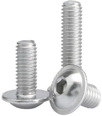 HEXHUASR 50 Teile/los A2-70 Edelstahl Innensechskant-Halbrundschrauben Mit Kragenbolzen M2 M2.5 M3 M4 M5 M6(5mmx50pcs)