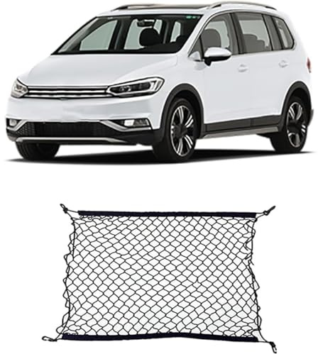 UNCLE LIAO Gepäcknetz Auto Kofferraumnetz,Elastisch Kofferraum Netz Organizer,Gepäckschutznetz für VW Touran 1T MK1 MK2 2003~2015.