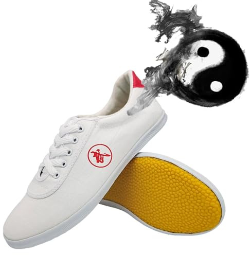 Karate Kung Fu Tai Chi Zapatos for Niños Adolescentes Adultos,Kung Fu Tai chi Calzado,Taekwondo Artes Marciales Zapatilla de Boxeo Karate para Hombr y Mujeres(Size:37EU,Color:Blanco)