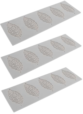 CIYODO Leaf Silicone Mould Set 3 pcs Tree Leaves Fondant Mold for Cake Decoration Paste Jelly Candy Cupcake Toppers and Baking Projects Food Grade Non Stick Heat Resistant