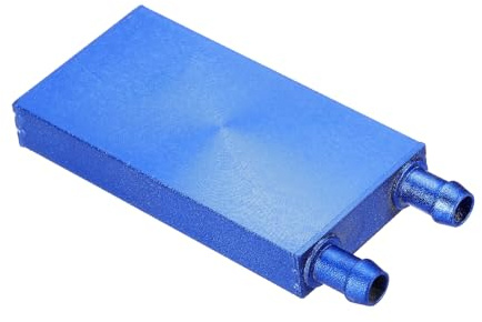 PATIKIL Aluminium flytande kylblock 40 x 80 x 12 mm, vattenkyld platta kyld kylsystem värmeväxlare för dator CPU-radiator, blå