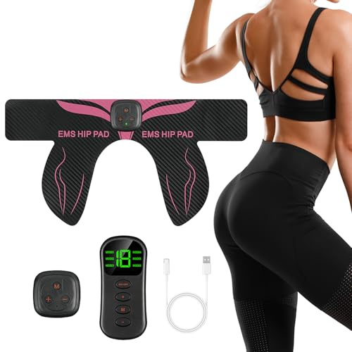 AOOWU EMS Potrainer, EMS Trainingsgerät, Gesäßtrainer mit 6 Modi & 18 Intensitäten, EMS Gesäßtrainer USB Wiederaufladbar mit Fernbedienung, EMS Hüfttrainer, Hüftmuskeltrainer für Männer und Frauen