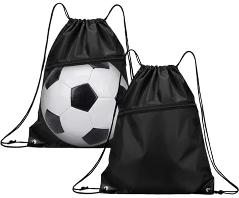 ZWWOGE 2 Sacche Sportive con Coulisse e Cerniera Esterna Sacca da Palestra Impermeabile per il Calcio Vacanze e Viaggi Zaino da Uomo e Donna Ideale per lo Sport presine
