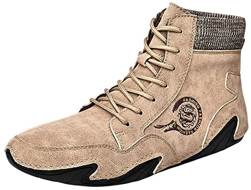 Scarpe da uomo in pelle, a piedi nudi, impermeabili, in pelle scamosciata, per attività all'aperto, ergonomiche, piedi larghi, barefoot, scarpe da jogging ortopediche, 011 beige, 40 EU