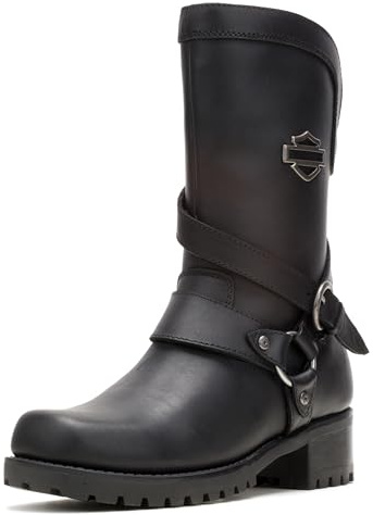 Harley-Davidson FOOTWEAR Women's Amber Water Resistant Motorcycle Boot,Black,9 M US