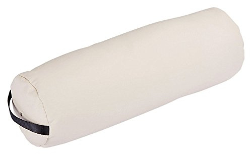 EARTHLITE Bolster Pillow Fluffy – Soft Filling, Durable, Easy to Clean 100% PU Upholstery incl. Strap Handle/Professional Quality CFC-Free/Back Pain Relief, Marie's Beige