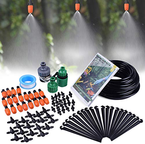 MIXC Bewässerung Kit Tropfbewässerung Garten Bewässerungssystem 1/4 INCH 50FT DIY Micro Drip System Automatische Sprinkler Misting System für Tomaten Bewässerung Zimmerpflanzen Tropfchenbewässerung