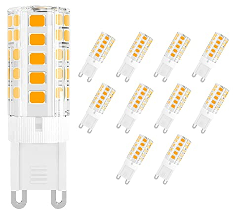 ELINKUME G9 LED Lampadine,2.5W Lampadina Equivalente A 25W Alogena Luci,210LM Calda Luce 3000K Risparmio Energetico Lampada,33x2835 LED SMD,AC 220V,Angolo A Fascio 360°,10 Pezzi