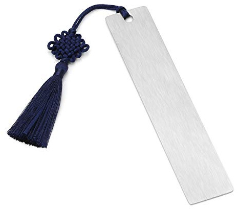JSDDE Gratis Gravur - Personalized Edelstahl Lesezeichen Bookmark Keltischer Knoten Quasten Buchzeichen Handgefertigt Buch Zubehör