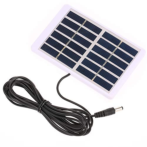 Decdeal Solarpanel Solar Ladegerät mit 5521 DC Ausgang 3M Kabel Batterieladegerät Polykristalliner Sonnenkollektor für Garten Verkehr Notlicht Solarpumpe 1.2W / 6V, 84 x 130mm